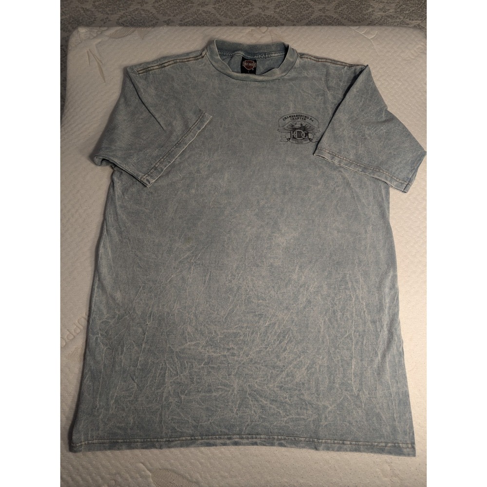 Harley Davidson Owners Grp VTG Made USA Men Lrg Blue T-Shirt Patriotic USA Eagle - Picture 3 of 8